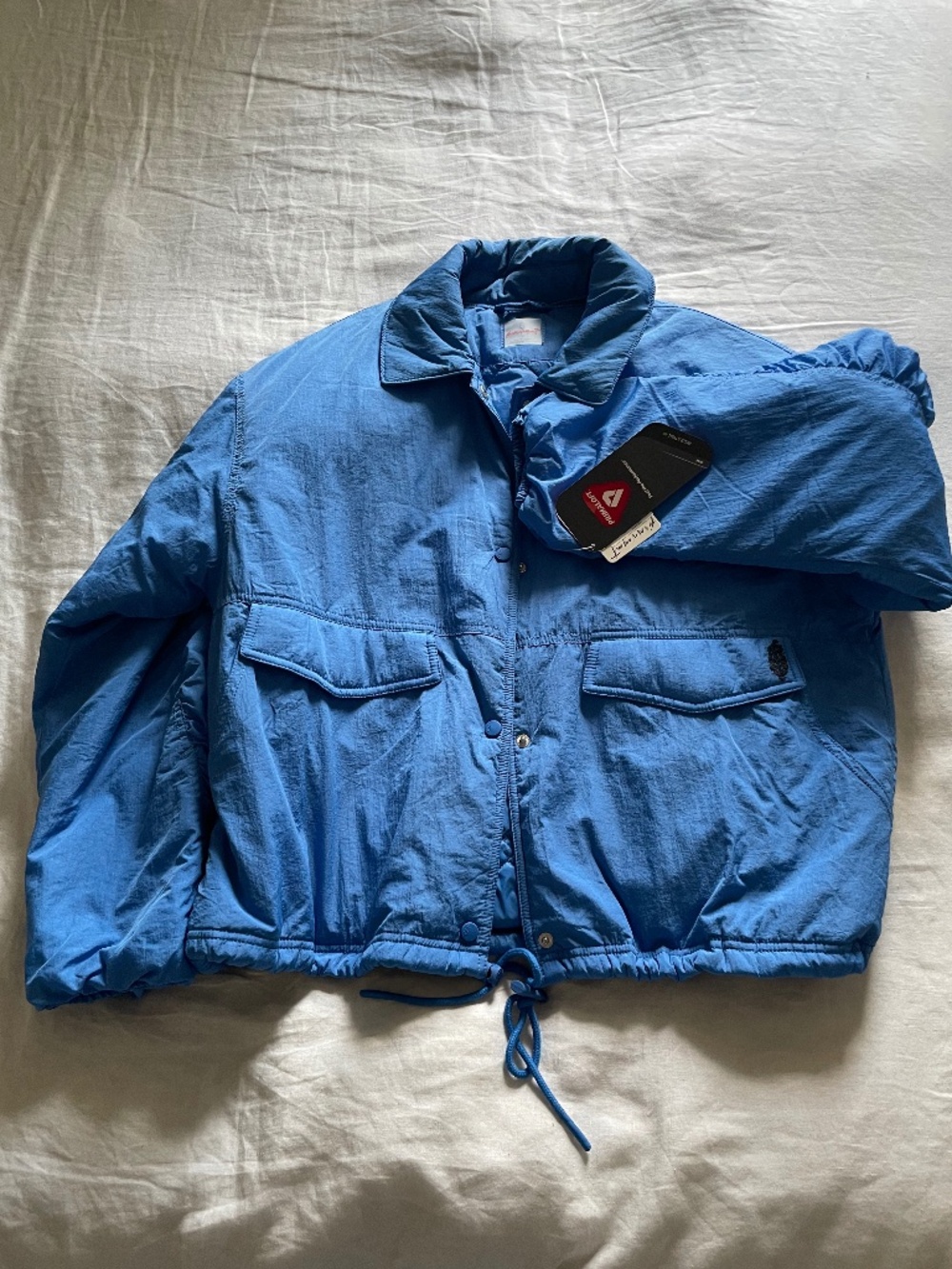 Free people FP movement blue cinched lightweight puffer NWT